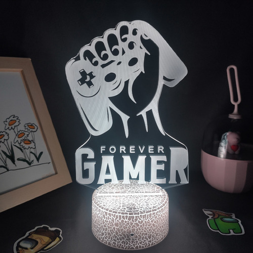 Forever Gamer Pad Lámparas 3d Led Rgb Luces De Noche Cumplea