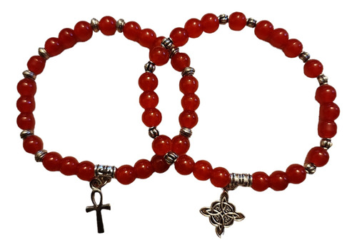 Pulsera Roja Adulto Con Dije, Consagradas Con Reiki Usui