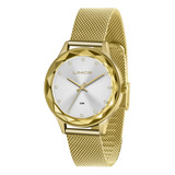 Relógio Lince Feminino Dourado Esteira Lrg4707l S1kx