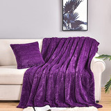 Manta Suave De Peluche Sintetico Morado Doble Cara 127x160cm