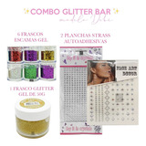 Party Box Bar Kit Gel Glitter Escamas Stras Autoadhesivo