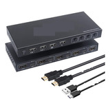 4 Puertos Hdmi Kvm Switcher 4 En 1 Out Hdmi Usb Switch