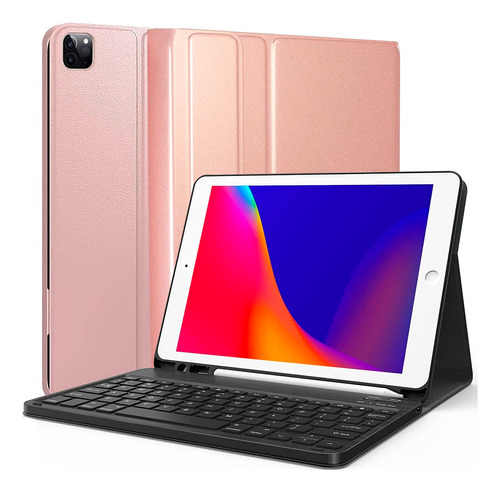 Funda Con Teclado Español Para iPad 12.9 Con Ranura Colores