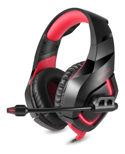 Audífonos Gamer Onikuma K1-b Negro Con Rojo