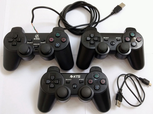 3 Controles Funcionando Ps3 Pc Dualshock 3 Sem Fio Cabo 2 Us