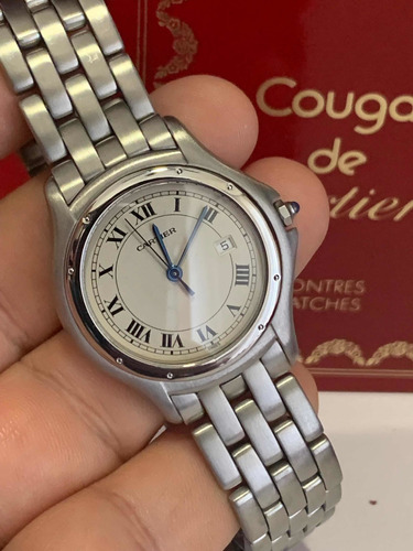 Cartier Cougar Panther Acero Dama Mod 987904 Full Set 33mm