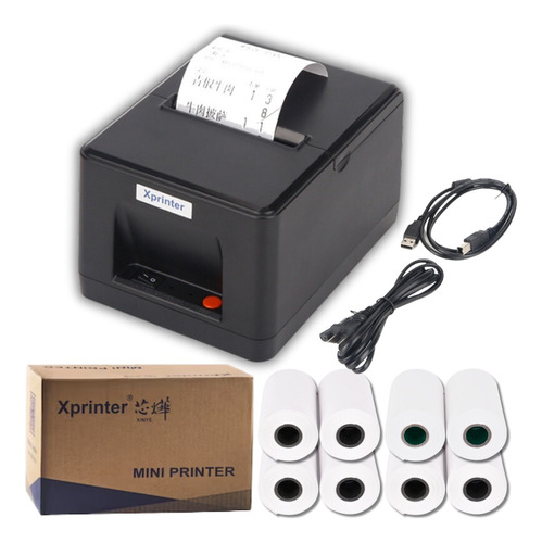 Impresora Termica Xprinter 58mm +8 Rollos Papel Termico 30mt