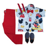 Conjunto Calça Camisa Mickey Festa Aniversário Infantil