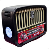 Radio Am Fm Radinho Retro Moderno Blutooth Entrada Pen Drive Cor Preto 110v/220v