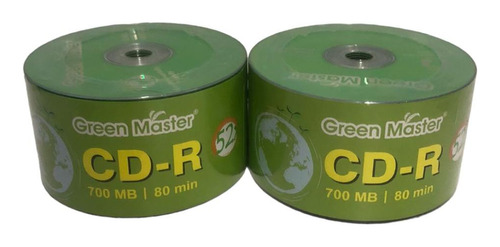 Pack 2 Campana De Disco Cd-r Green Master 50pz 700mb 80 52x