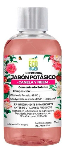 Jabón Potásico Neem Y Canela Ecomambo Orgánico 100cc 