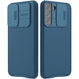 Capa Capinha Anti Impacto Nillkin Camshield P Galaxy S22 6.1 Cor Azul-escuro