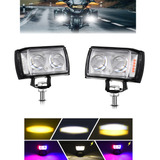 Faros De Lupa 120w 6 Modos Con Estrobo Para Auto, Moto,2pcs