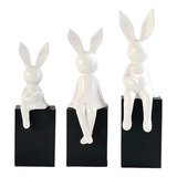 3 Esculturas De Conejo, Figuras De Animales, Decoración De