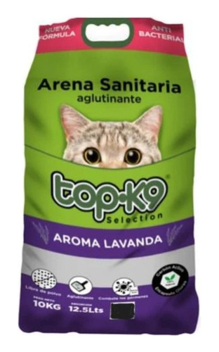 10 Kg Arena Sanitaria Aglutinante Topk9 Lavanda