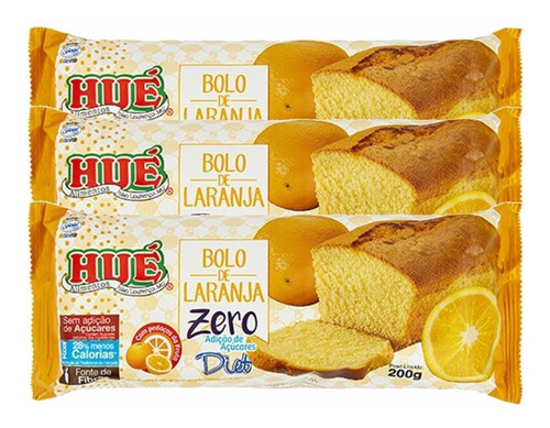 Bolo De Laranja Diet - Zero Açúcar 200g 3 Unid