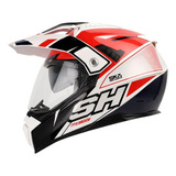 Casco Moto Shaft Mx 380 Certificado Ece Doble Visor Brillo