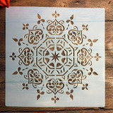 Stencil Para Parede Pintura Mesa Mandala 60x60