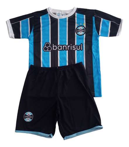 Kit Conjunto Uniforme Infantil Grêmio Lançamento