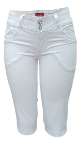 Bermuda Mariajoaõ Ly Branca Cint Alta Plussize Eruptionjeans