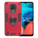 Carcasa Para Motorola E7 Anillo Antigolpe Colores