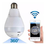 Led Camara Lampara Ip Wifi Ap Hd Domo 360 Espia Graba Color Blanco