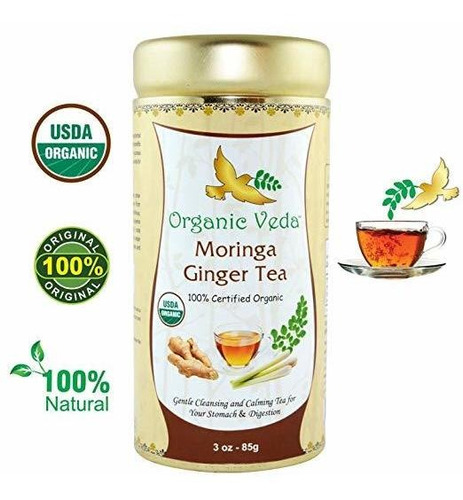 Moringa Té De Jengibre Orgánico. Usda Orgánicos Certificados