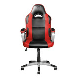 Silla De Escritorio Trust Gxt 705 Ryon Gamer Ergonómica  Negra Y Roja Con Tapizado De Cuero Sintético