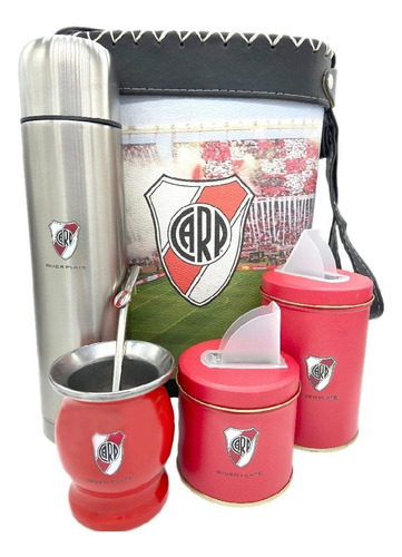 Nuevo Equipo De Mate Completo Con Mate Acero River Plate