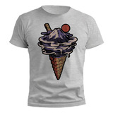 Remera Helado Oriental Japon Gris Melange