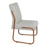 Conjunto Com 4 Cadeira Jade Sala De Jantar Couro Sintético Cor Da Estrutura Da Cadeira Bronze Cor Do Assento Gelo Desenho Do Tecido Liso
