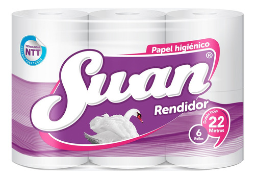 Papel Higiénico Swan 6 Rollos 22mts Confort Doble Hoja