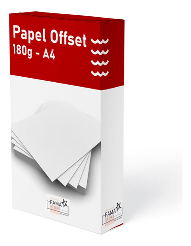 Papel Offset 180g Caixa Com 500 Folhas Tamanho A4 Branco