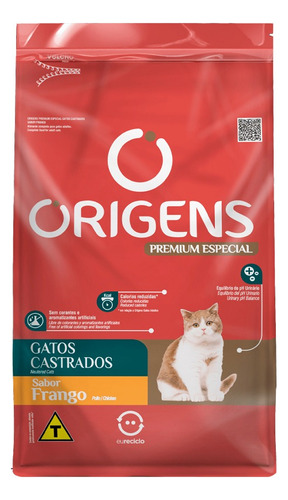Ração Origens Premium Especial Gatos Castrados Frango 10,1kg