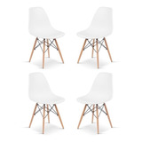 Pack 4 Sillas Eames Color De La Estructura De La Silla Blanco Color Del Asiento Liso Diseño De La Tela Liso