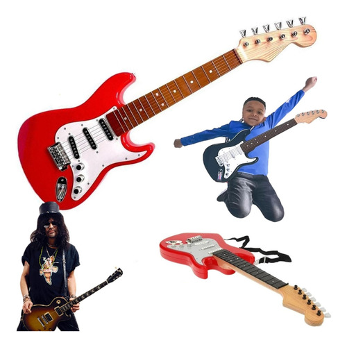 Guitarra Elétrica Musical Infantil Rgb Premium Cordas De Aço
