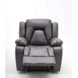 Sillon Reclinable Berger Tela Envejecida Suave Brillant Gris