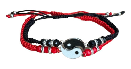 Pulseras Ying Yang Rojo Y Negro Parejas & Amistad