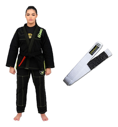 Kimono  Feminino Jiu Jitsu Trançado Faixa  Com Ponteira Bjj