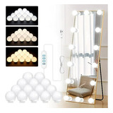 Luces De Espejo Hollywood 14 Led 3 Colores Ajustables Para M