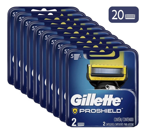 Carga Refil Gillette Fusion Proshield 5 - 20 Cartuchos
