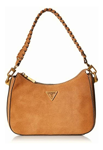 Bolsa Guess Kaoma Top Zip Shoulder En Color Café Claro