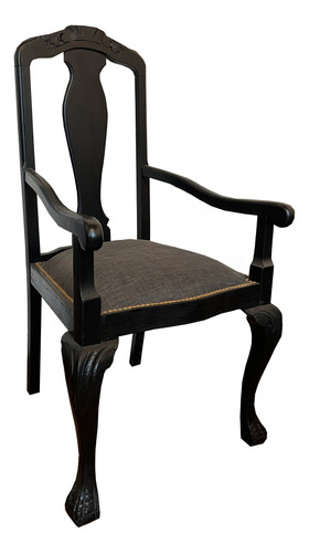 Sillon De Living Sala Antiguo Chippendale Negro