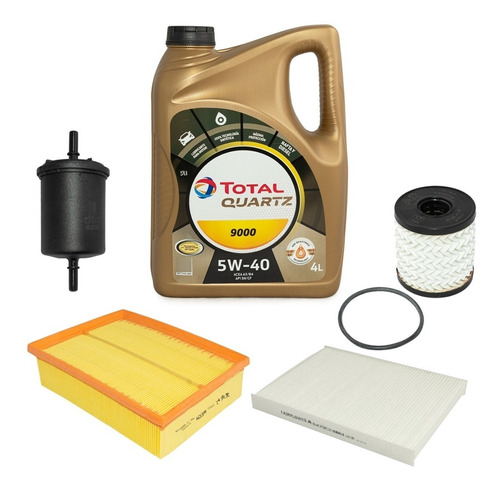 Kit 4 Filtros +aceite Total 9000 Original Peugeot 408 Nafta