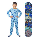 Pijama Juvenil Infantil Menino Camiseta Longa Inverno 10/14