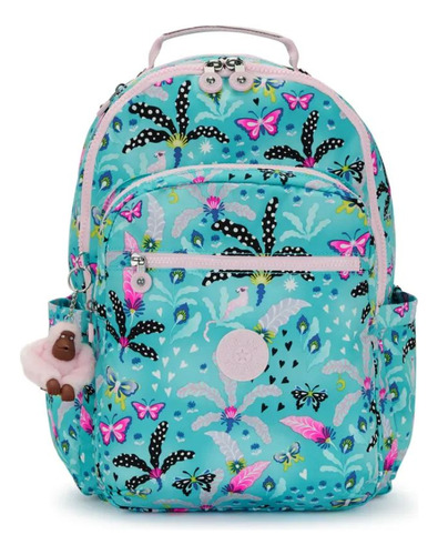 Mochila Kipling Seoul Magic Jungle Azul