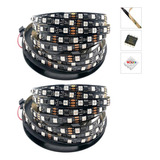 2 Fita Led Ws2811 5m 300 Leds 12 Volts Preta Ip30