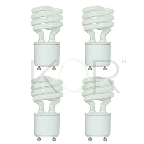 (paquete De 4) 13 Vatios Mini Espiral - Gu24 Base - (60w Equ