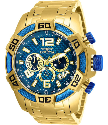 Invicta 25852 Pro Diver Reloj Analógico De Cuarzo Dorado Par