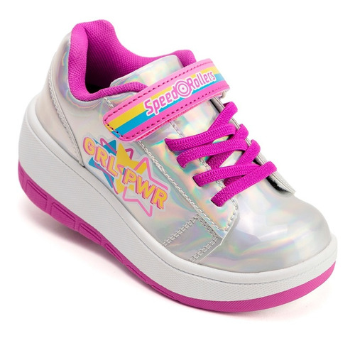 Tenis Patín Speed Rollers Girl Pawer Color Plata Para Niña